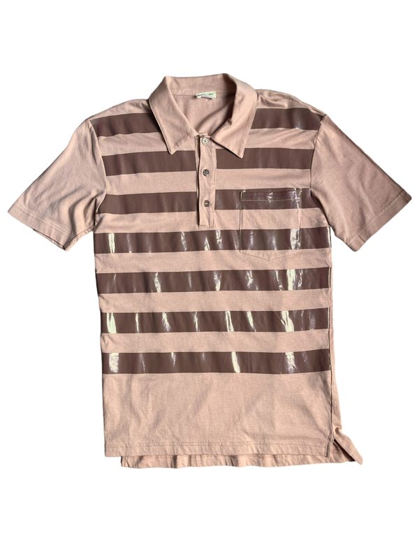 1996 Helmut Lang Brown Striped Polo