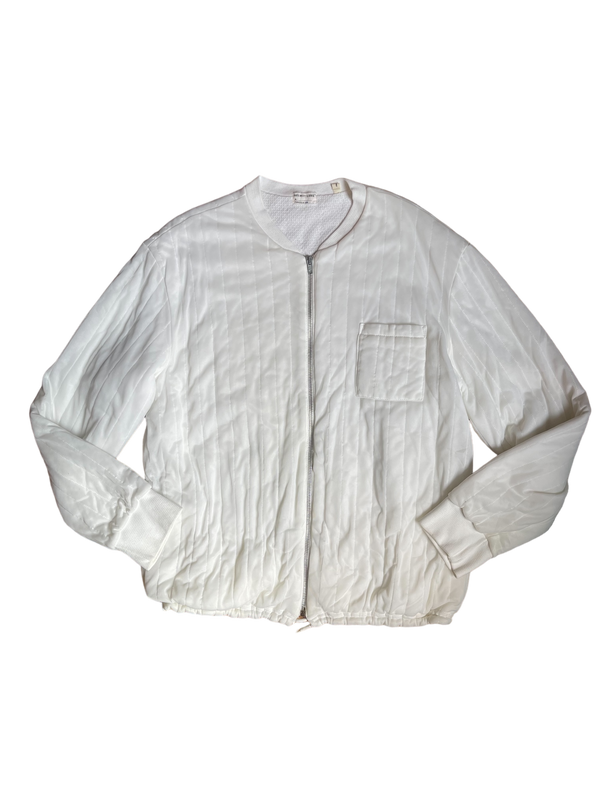 1998 Helmut Lang White Quilted Bomber Jacket