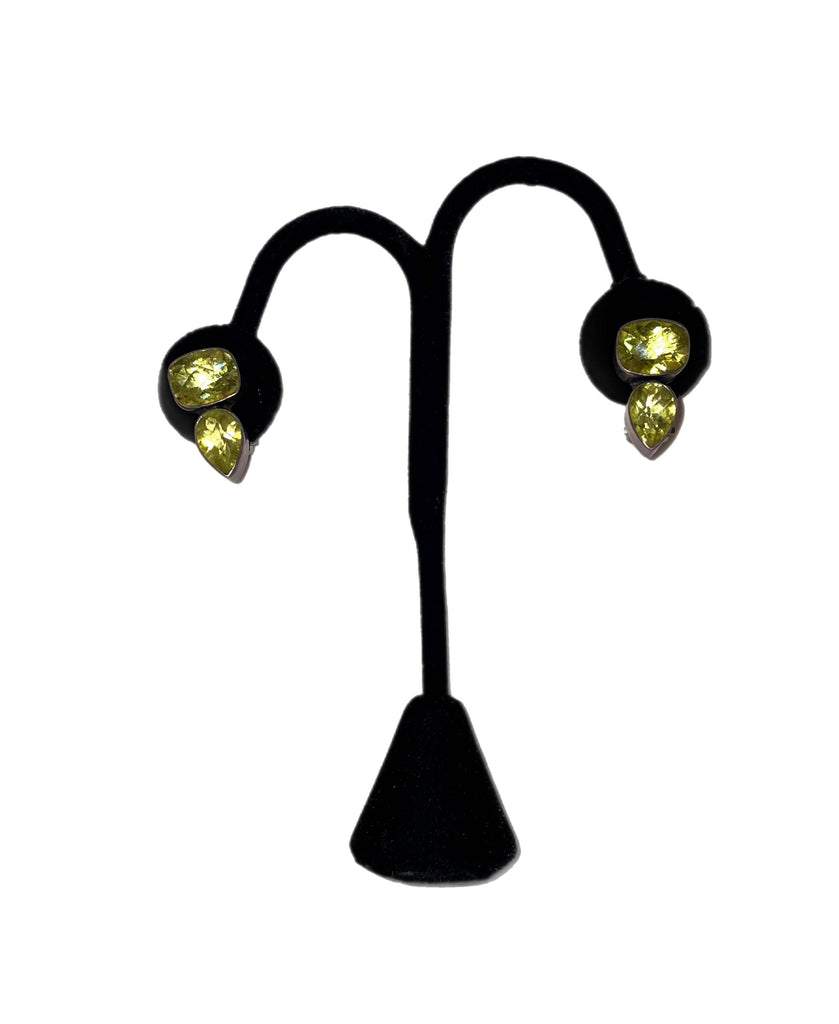 Green Citrine Clip-On Earrings