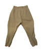 Stretchy, khaki jodhpurs with patches on the inner-knees. 