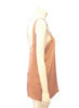 ( Side View) Sleeveless silk tunic top by Lanvin featuring a square neckline, boxy oversized fit, and a raw frayed hem. 