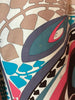 close up of blue, beige, pink, and green pattern on 1960s Emilio Pucci Midi Skirt