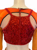 Costume features zipper closures along back of both the top and the bottom.