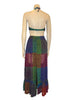 floral color-block bikini top & maxi skirt