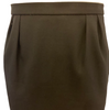 Black, fitted, high-waist, double-pleated pencil-skirt.