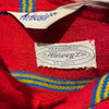 View of Harvey Ltd. tag-Red yellow and blue striped long sleeve polo with front pocket