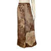 Front View of pants showing flare (Hanae Mori silk chiffon with brown and creme rose print)