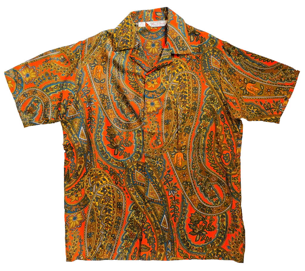 Orange and gold Paisley shirt