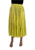 1980s Marie Pierre Tattarachi Lime Green Tiered Skirt