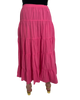 1970s Deadstock New Hero Hot Pink Tiered Cotton Skirt