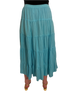 1970s Deadstock New Hero Aqua Blue Tiered Cotton Skirt