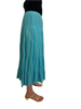 1970s Deadstock New Hero Aqua Blue Tiered Cotton Skirt