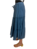 1980s Marie Pierre Tattarachi Blue Tiered Skirt