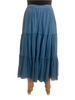 1980s Marie Pierre Tattarachi Blue Tiered Skirt