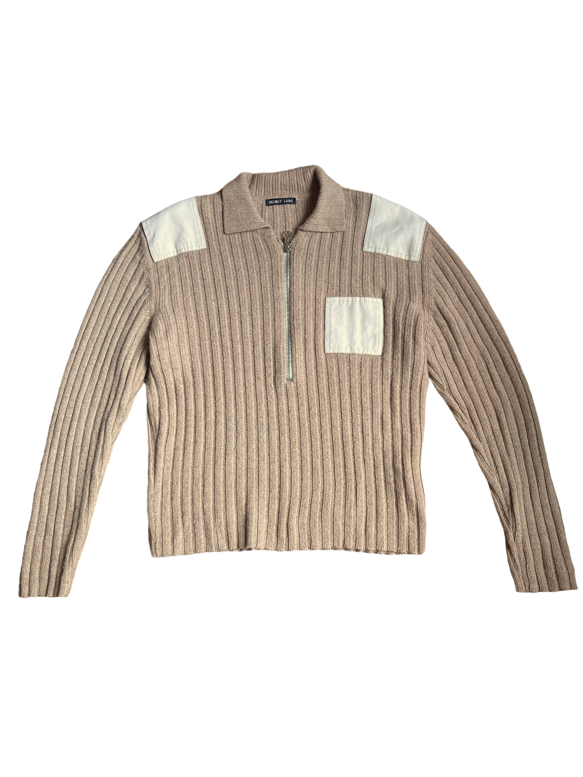 1990s Helmut Lang Camel Zip Neck Sweater – Screaming Mimis Vintage 1990s Helmut Lang Camel Zip Neck Sweater – Screaming Mimis Vintage