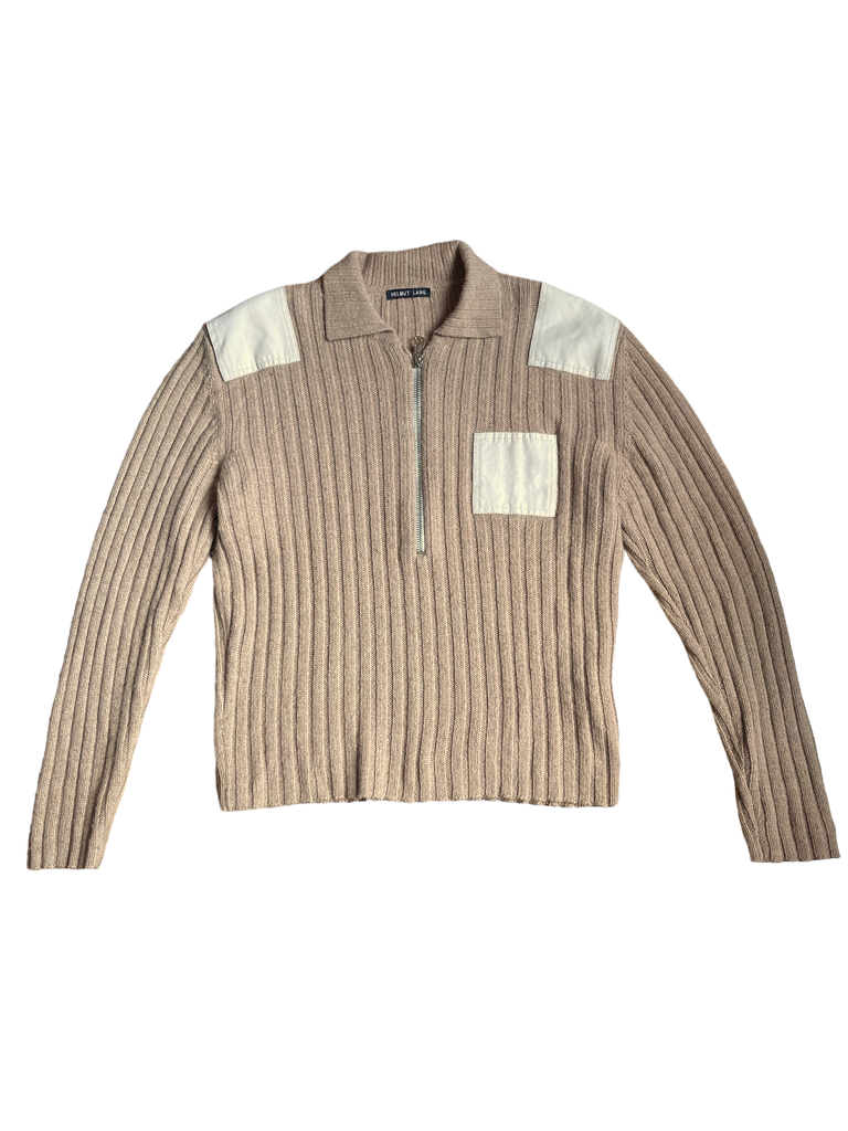 1990s Helmut Lang Camel Zip Neck Sweater – Screaming Mimis Vintage 1990s Helmut Lang Camel Zip Neck Sweater – Screaming Mimis Vintage