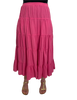 1970s Deadstock New Hero Hot Pink Tiered Cotton Skirt