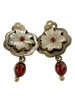 Sterling Silver Flower Clip-On Drop Earrings