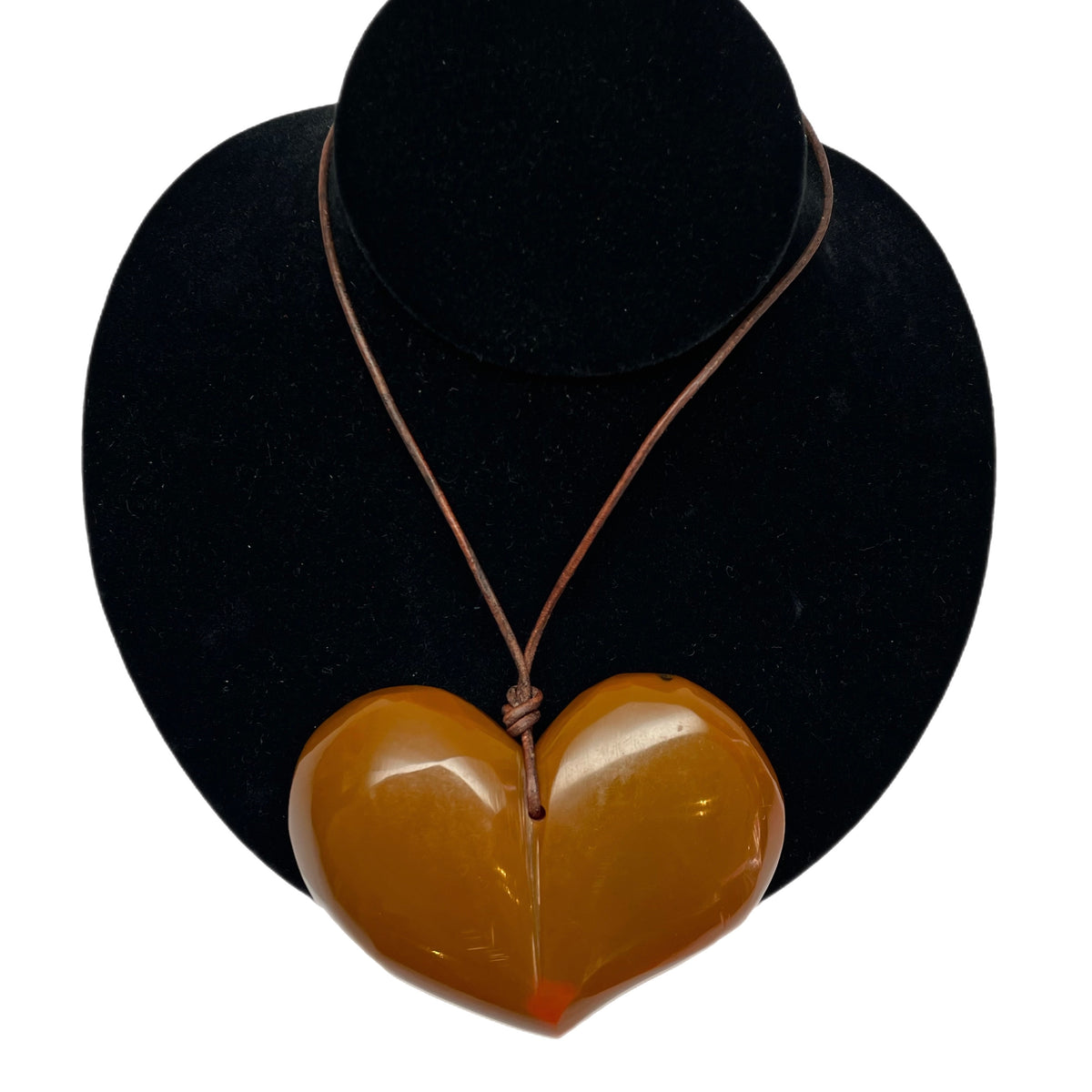 Cara Croninger Hand Carved Brown Heart Pendant Necklace