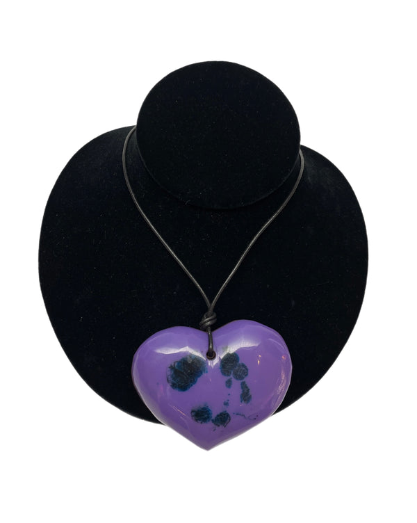 Cara Croninger Hand Carved Purple Heart Pendant Necklace