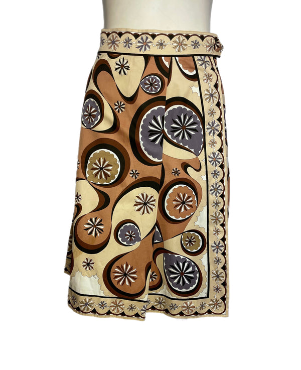 1960s/1970s Emilio Pucci Brown Knee Length Skirt