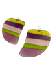 Cara Croninger Purple & Green Striped Statement Earrings