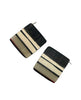 Cara Croninger White, Black, Gray Striped Square Earrings