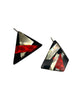 Cara Croninger Black, Gray & Red Triangle Collage Earrings