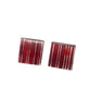 Cara Croninger Red Striped Square Clip-On Earrings