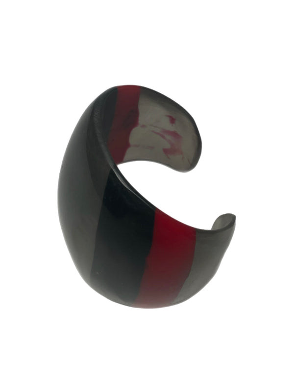 Cara Croninger x Geoffrey Beene Red, Gray & Black Striped Bracelet