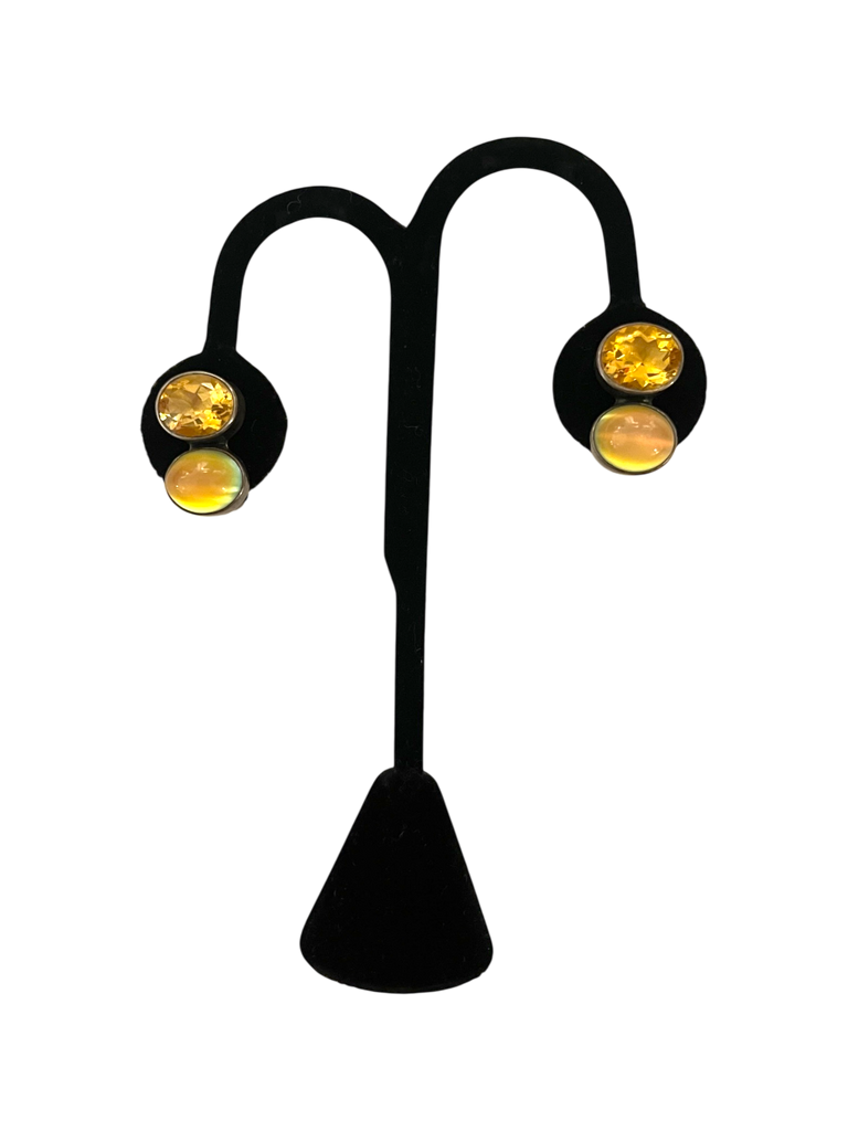 Citrine & Moonstone Clip On Earrings