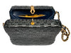 1960s Rodo Black Basket Weave Bag w/ Gold Chain Strap