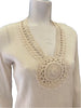 1970s Cotton Gauze Blouse w/ Crochet Detail