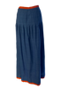 1970s Saks Fifth Avenue Blue & Red Cotton Pleated Maxi Skirt