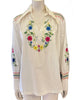 1970s Royer Cotton Blouse w/ Embroidery