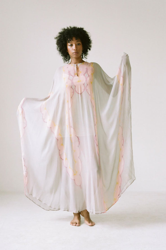 silk chiffon kaftan dress Marina Rinaldi | Woman - Silk chiffon kaftan dress - Rust