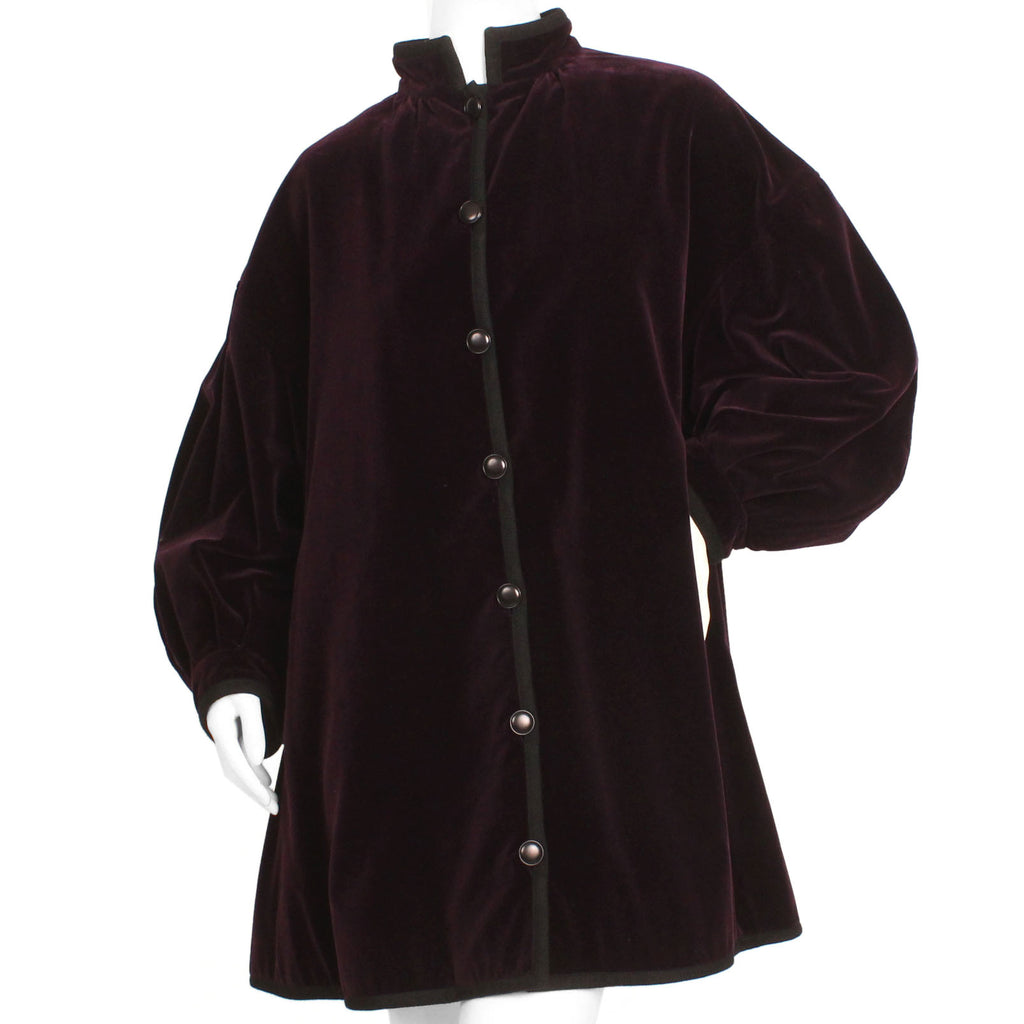 Yves Saint Laurent 1970s Purple Velvet Opera Coat
