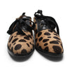 Item Sold Out Brown, leopard-printed, ponyskin, lace-up oxfords with brown leather heel. 