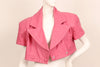 Michoel Schoeler 1980s Pink Leather Cropped Jacket