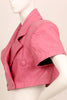 Michoel Schoeler 1980s Pink Leather Cropped Jacket