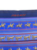 Blue scarf with horse sequences print.