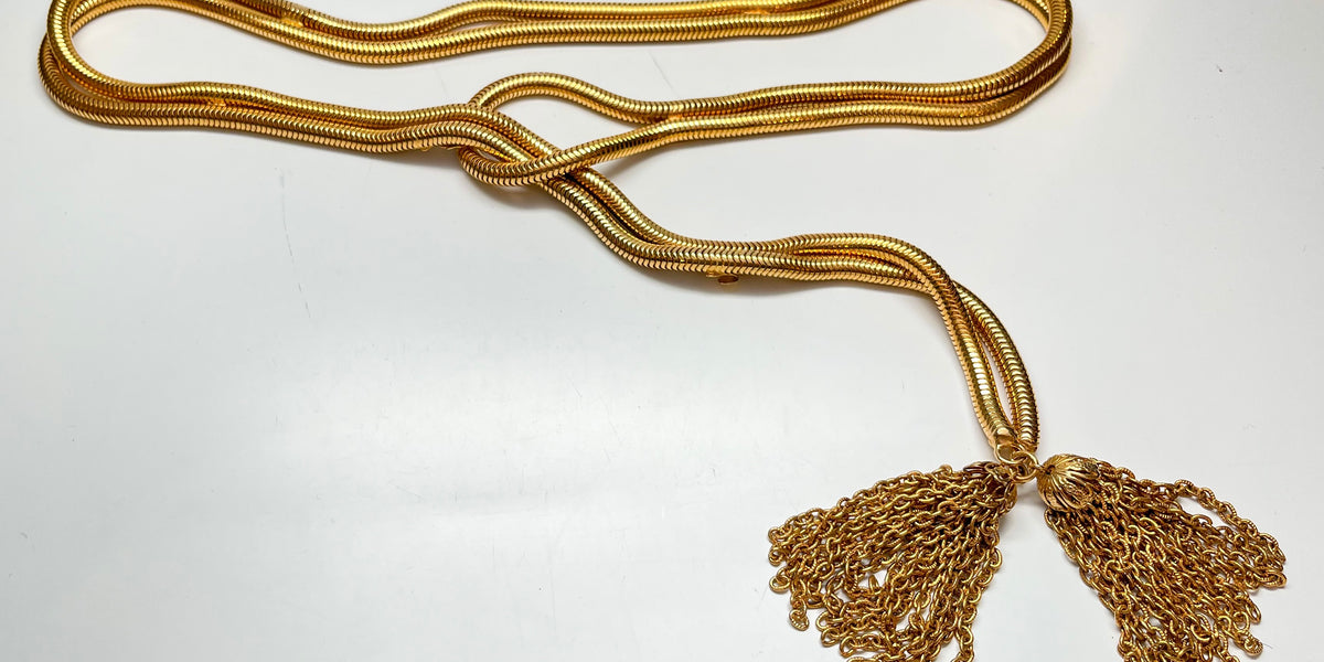 Christian Dior Gold Metal Tassel Belt – Screaming Mimis  display picture 1