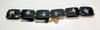 black plastic chain belt with purple flowers pressed inside