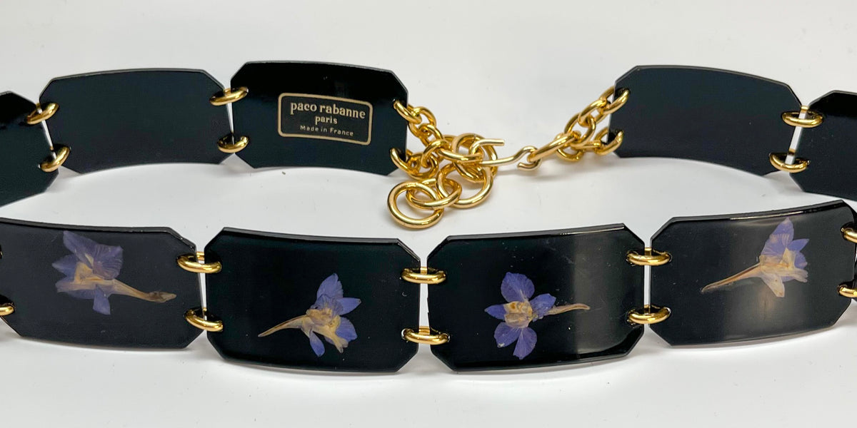 Paco Rabanne Pressed Flower Chain Belt – Screaming Mimis Vintage