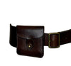Brown leather belt with snap pouch one one side. 