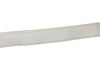 White pebble leather belt with silver grommets and silver square buckle.