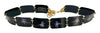 black plastic chain belt with purple flowers pressed inside