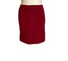 Full length front view of red Geoffrey Beene pencil skirt. 