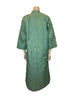 Back view of mannequin in a 1960s light turquoise quilted robe