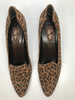 Top view of Peter Fox leopard print suede kitten heels